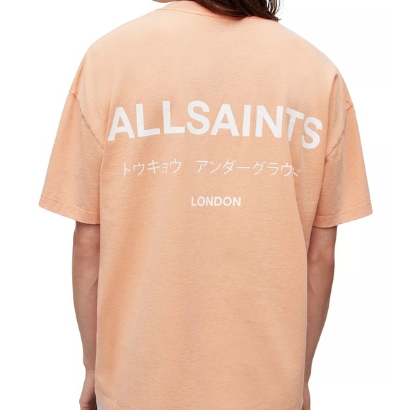 All Saints Other - ALLSAINTS Underground Organic Cotton Logo Graphic Tee Orange